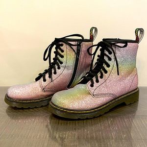 Dr. Martens Size 4 (big girl) Pascal 1460 Rainbow Glitter Boots